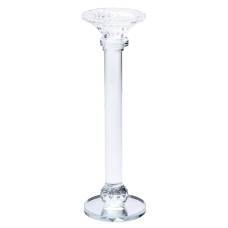 Підсвічник скляний на тонкій ніжці 9×29 см прозорий декоративний підсвічник на стіл HP-4-7S