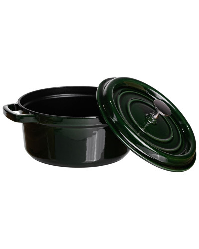 Кокотниця чавунна емальована 2,5 л, малахіт HP-FLG-9 green