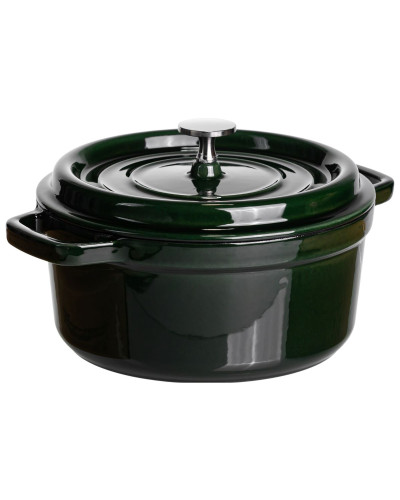 Кокотниця чавунна емальована 2,5 л, малахіт HP-FLG-9 green