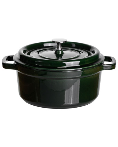 Кокотниця чавунна емальована 2,5 л, малахіт HP-FLG-9 green