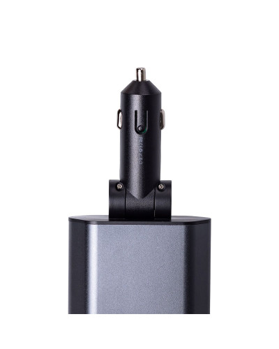 Автомобільний зарядний пристрій з висувними кабелями та портами USB-A/USB-C HP-C1