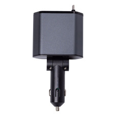 Автомобільний зарядний пристрій з висувними кабелями та портами USB-A/USB-C HP-C1
