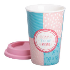 Склянка керамічна 420 (мл) із силіконовою кришкою Blessed to be mom RX-N240288BM