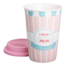 Склянка керамічна 420 (мл) з силіконовою кришкою I have the best mom RX-N240288HM