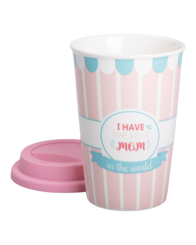 Склянка керамічна 420 (мл) з силіконовою кришкою I have the best mom RX-N240288HM
