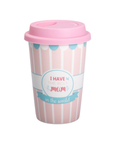 Склянка керамічна 420 (мл) з силіконовою кришкою I have the best mom RX-N240288HM