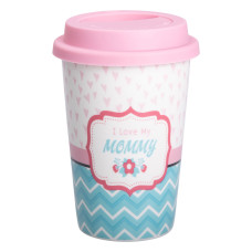 Склянка керамічна 420 (мл) із силіконовою кришкою I love my mommy RX-N240288LM