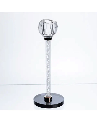 Скляний свічник Crystal Pillar 22см на стіл високий декоративний HP-7-26