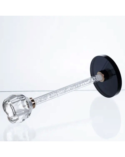 Скляний свічник Crystal Pillar 22см на стіл високий декоративний HP-7-26