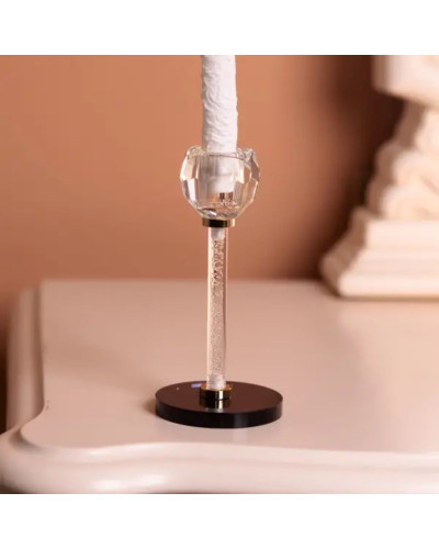 Скляний свічник Crystal Pillar 17 см на стіл декоративний HP-7-27