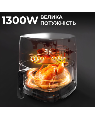 Мультипіч 6.5 літрів Sokany аерогритниця 1300 Вт аерогриль безмасляна фритюрниця аеропіч настільна