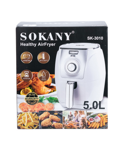 Аерофритюрниця Sokany SK-3010 Healthy AirFryer 1500W 5l аерогриль безмасляна фритюрниця