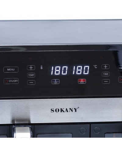 Аерогриль 11 літрів аерофітюрниця Sokany мультипіч 2800 Вт аеропіч парова фритюрниця настільна