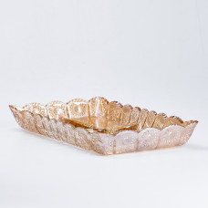 Блюдо для закусок 28.5 × 16.5 (см) на 4 секції прямокутна з товстого скла тарілка менажниця секційна