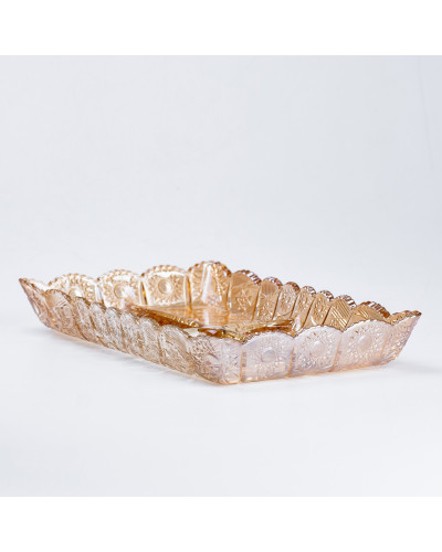 Блюдо для закусок 28.5 × 16.5 (см) на 4 секції прямокутна з товстого скла тарілка менажниця секційна