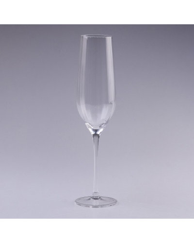 Келих для шампанського фігурний з тонкого скла ребристий набір 6 шт