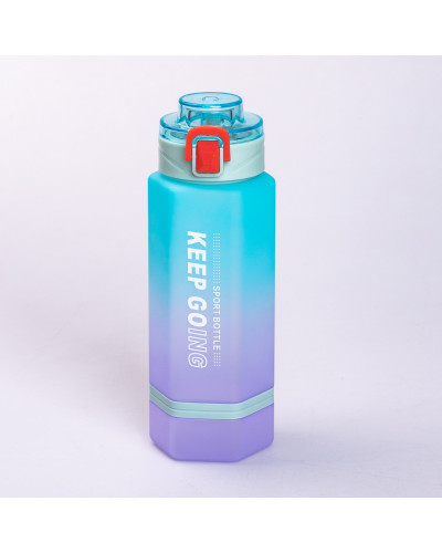 Пляшка для води Keep Going 650 мл з наклейками блакитна Пляшка для води Keep Going 650 мл з наклейками блакитна