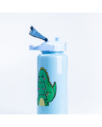 Пляшка для води Дракоша набір 3в1 з дозатором 0.3л 0.7л 2л Синій