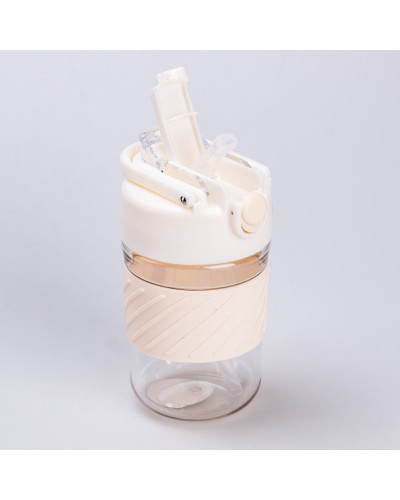 Пляшка для води багаторазова 450 мл біла пляшечка з напувалкою