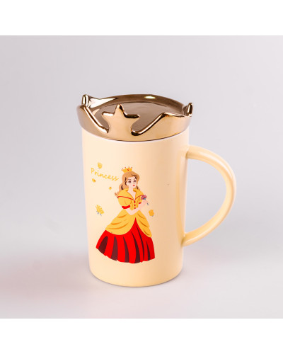 Чашка керамічна 400 мл Princess з кришкою Жовтий