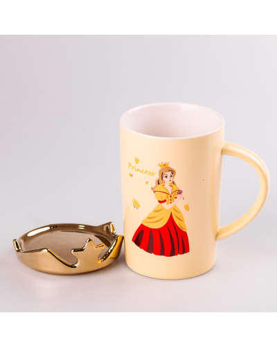 Чашка керамічна 400 мл Princess з кришкою Жовтий
