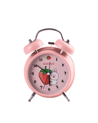 Годинник будильник Clock дитячий, настільний годинник з будильником Рожевий