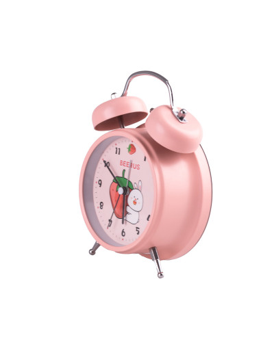 Годинник будильник Clock дитячий, настільний годинник з будильником Рожевий