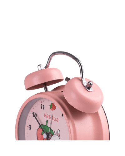 Годинник будильник Clock дитячий, настільний годинник з будильником Рожевий