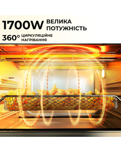 Духовка електрична настільна 1700 Вт 50 л електропіч для дому з таймером SK-10011