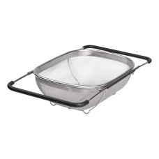 Друшляк сито на раковину для миття овочів та фруктів 36х25х10.5 см з нержавіючої сталі HP-19-18-L