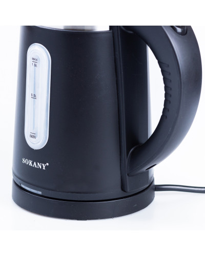 Електрочайник на 1 л Sokany Water Kettle з автоматичним відключенням 1200 Вт чайник нержавейка