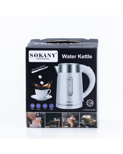 Електрочайник на 1 л Sokany Water Kettle з автоматичним відключенням 1200 Вт чайник нержавейка