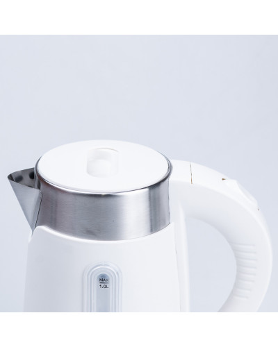 Електрочайник на 1 л Sokany Water Kettle з автоматичним відключенням 1200 Вт чайник нержавейка Білий