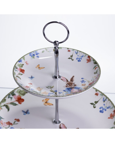 Етажерка Garden Rabbits порцелянова для фруктів та десертів 23*24 см HP-7323-6