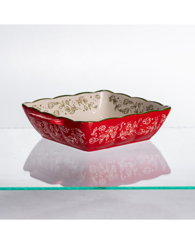 Форма для запікання Vintage 20×16.5×4 (см) квадратна з ручками Червона HM04-13