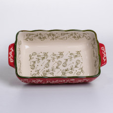 Форма для випікання Vintage 23×14×5 (см) прямокутна форма для випікання в духовці з ручками Червона HM05-09