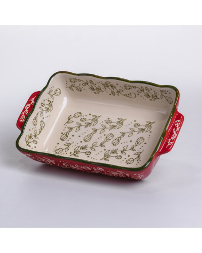 Форма для випікання Vintage 23×14×5 (см) прямокутна форма для випікання в духовці з ручками Червона HM05-09