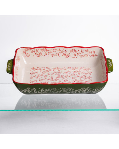 Форма для запікання Vintage 33×21×5.5 (см) прямокутна з ручками Зелена HM05-11
