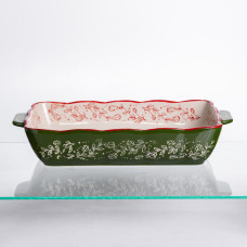 Форма для запікання Vintage 33×21×5.5 (см) прямокутна з ручками Зелена HM05-11