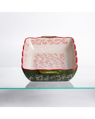 Форма для запікання Vintage 33×21×5.5 (см) прямокутна з ручками Зелена HM05-11