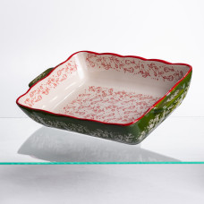 Форма для запікання Vintage 33×21×5.5 (см) прямокутна з ручками Зелена HM05-11