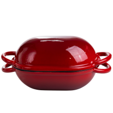 Форма-жаровня для хліба чавунна емальована 1,4 л, червоний Yiwu HP-FLG-23 RED