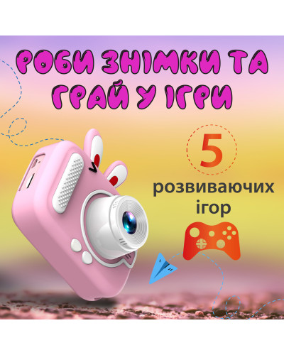 Фотоапарат дитячий міні акумуляторний з USB, цифрова фотокамера для фото та відео з іграми