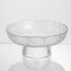 Фруктовниця на ніжці Ice Textured 15 см з крижаною текстурою скла Yiwu HP-34-88