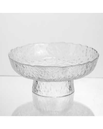 Фруктовниця на ніжці Ice Textured 15 см з крижаною текстурою скла Yiwu HP-34-88
