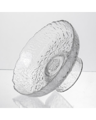 Фруктовниця на ніжці Ice Textured 15 см з крижаною текстурою скла Yiwu HP-34-88