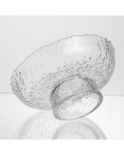 Фруктовниця на ніжці Ice Textured 15 см з крижаною текстурою скла Yiwu HP-34-88