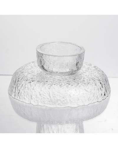 Фруктовниця на ніжці Ice Textured 15 см з крижаною текстурою скла Yiwu HP-34-88