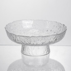 Фруктовниця на ніжці Ice Textured 20 см з крижаною текстурою скла Yiwu HP-34-89