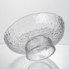 Фруктовниця на ніжці Ice Textured 20 см з крижаною текстурою скла Yiwu HP-34-89